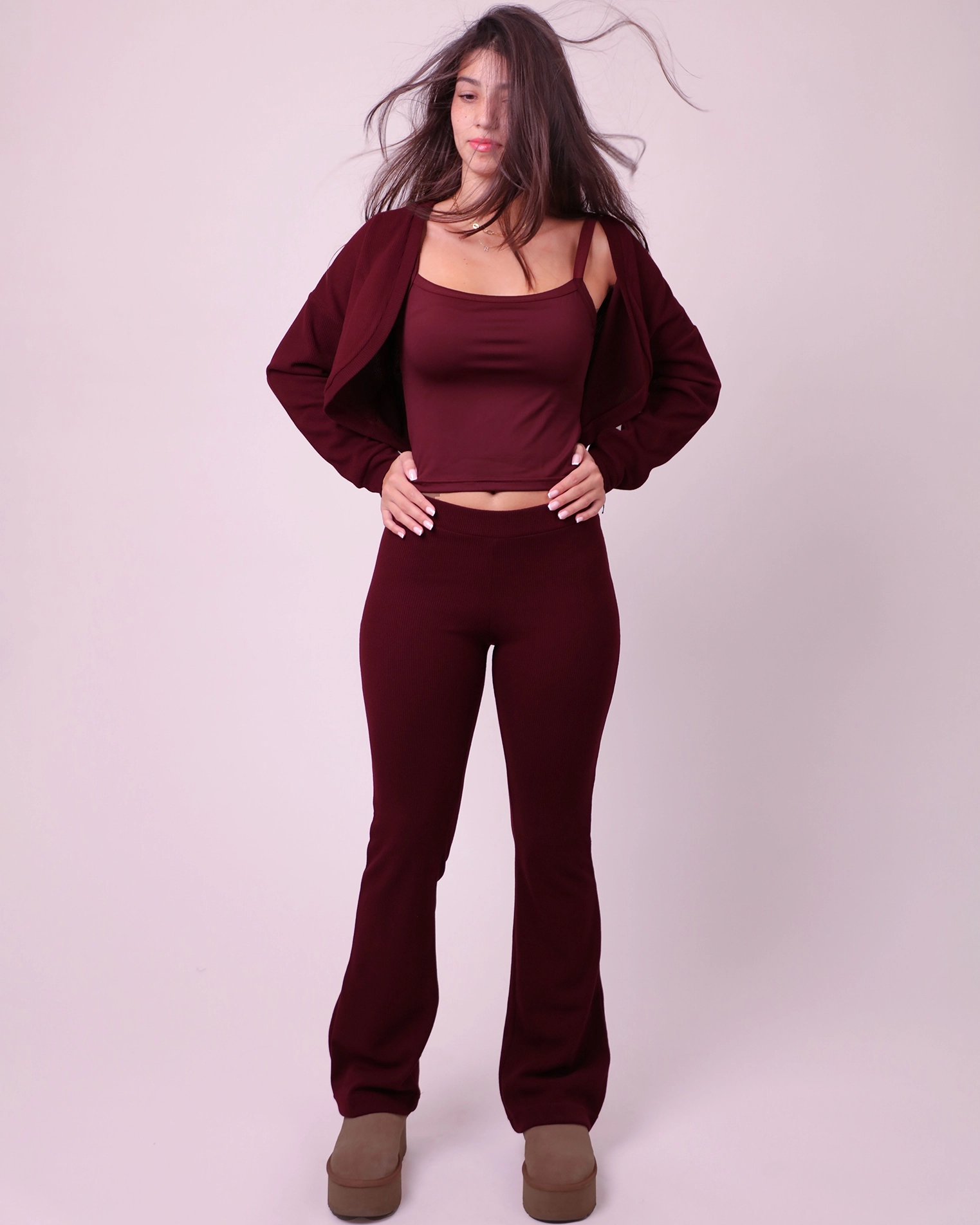 Three Pcs Set - Burgundy - Image 2