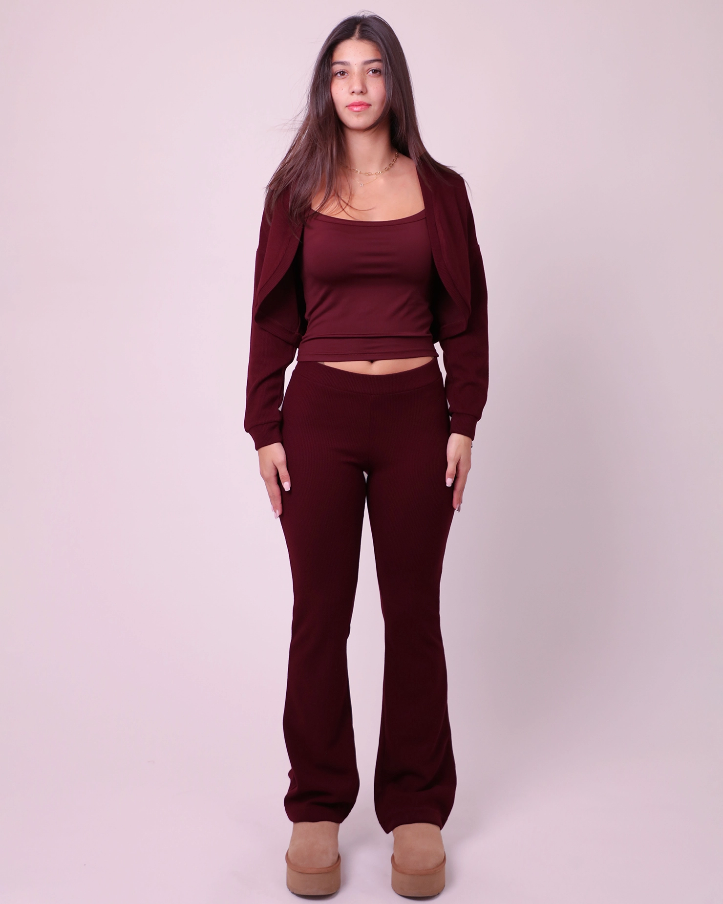 Three Pcs Set - Burgundy